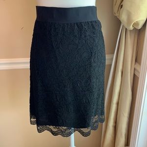 Anne Klein Black Lace Pencil Skirt 16 NWT